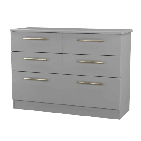 HAW015-DG-DG - Haworth Dusk Grey 6 Drawer Midi Chest