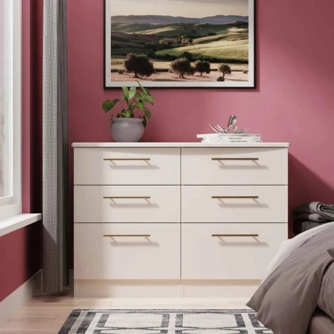 HAW015-KM-KM - Haworth Kashmir Matt 6 Drawer Midi Chest