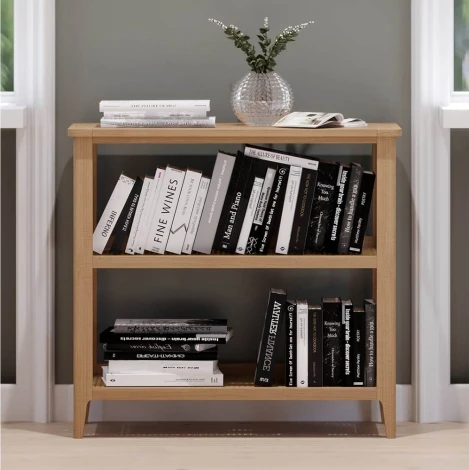 NH-AM-08 - Hanford - Natural Oak - Open Bookcase With 2 Shelves