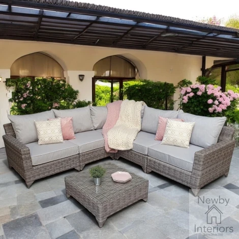 HELE0310 - Signature Weave Helena Outdoor Grey Modular Corner Sofa Set