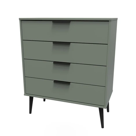 HK011-RG-B - Hong Kong Reed Green 4 Drawer Chest Black Wood Leg