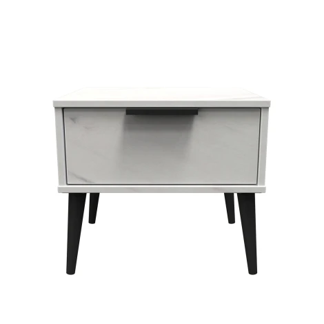 Hong Kong - Marble - Medium - Chest of 1 Drawer - Black Wooden Leg