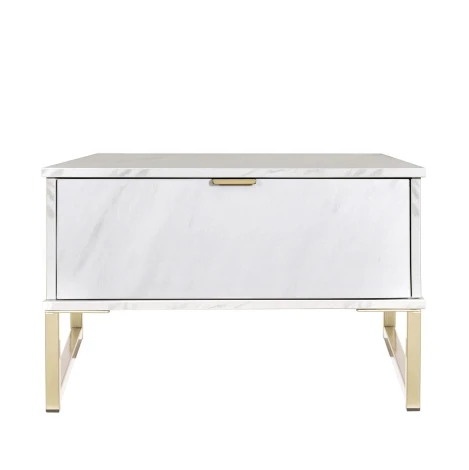 Hong Kong - Marble - Medium - Chest of 1 Drawer - Gold Sleigh Leg
