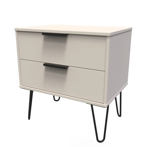 Hong Kong Kashmir Matt 2 Drawer Medium Chest Black Hairpin Leg