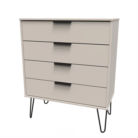 Hong Kong Kashmir Matt 4 Drawer Chest Black Hairpin Leg