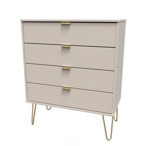 Hong Kong Kashmir Matt 4 Drawer Chest Gold Hairpin Leg