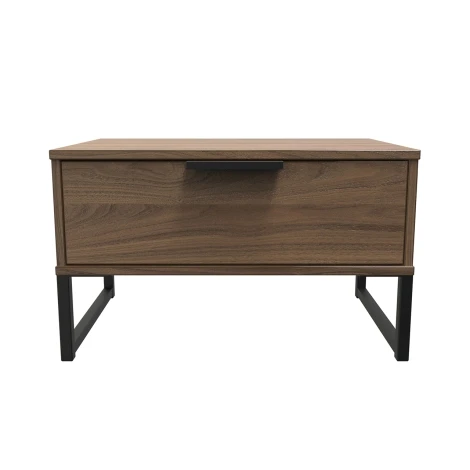 Hong Kong Carini Walnut 1 Drawer Medium Chest Black Sleigh Leg