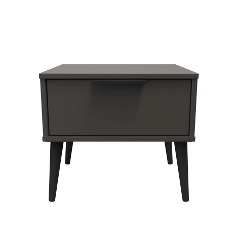 Hong Kong Graphite 1 Drawer Medium Chest Black Wooden Leg