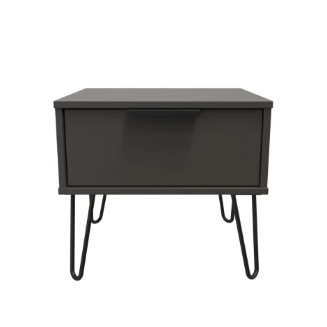 Hong Kong Graphite 1 Drawer Medium Chest Black Hairpin Legs