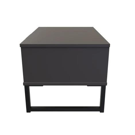 Hong Kong Graphite 1 Drawer Medium Chest Black Sleigh Leg