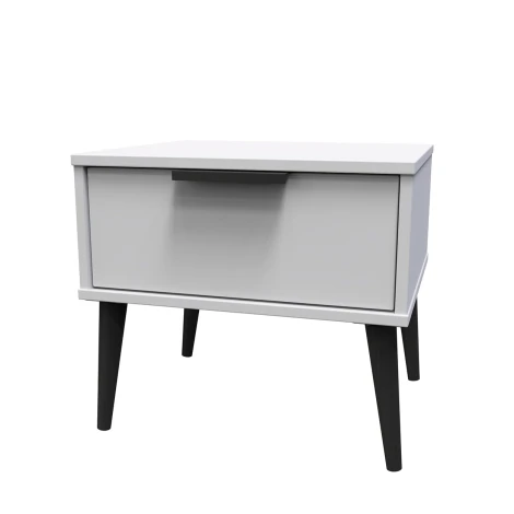 Hong Kong Grey Matt 1 Drawer Medium Chest Black Wooden Leg