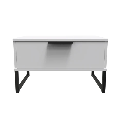 Hong Kong Grey Matt 1 Drawer Medium Chest Black Sleigh Legs