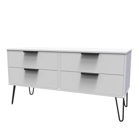 Hong Kong Grey Matt 4 Drawer Bed Box Black Hairpin Leg