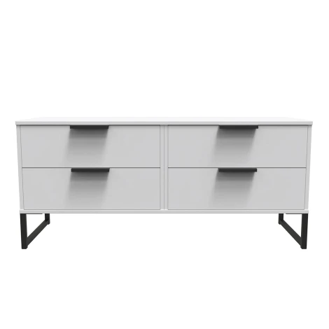 Hong Kong Grey Matt 4 Drawer Bed Box Black Sleigh Legs