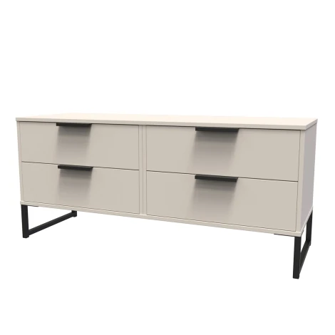 Hong Kong Kashmir Matt 4 Drawer Bed Box Black Sleigh Leg