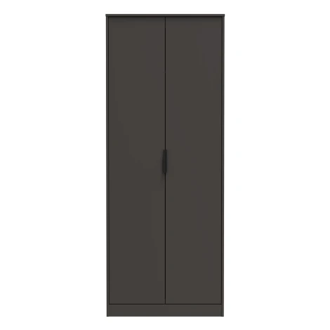 Hong Kong Graphite 2 Door Plain Tall Double Wardrobe