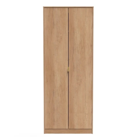 Hong Kong Nebraska Oak 2 Door Plain Tall Double Wardrobe