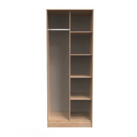 HK084-BO-B - Hong Kong Bardolino Oak Open Shelf Tall Wardrobe