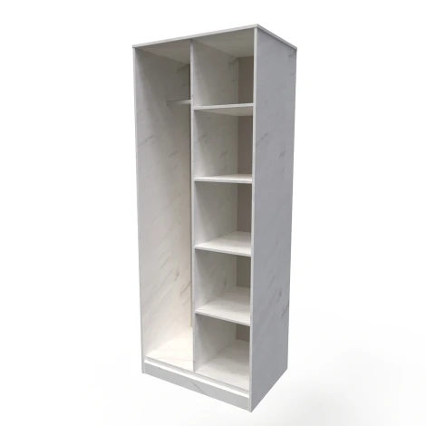 Hong Kong Marble Effect Open Shelf Tall Wardrobe