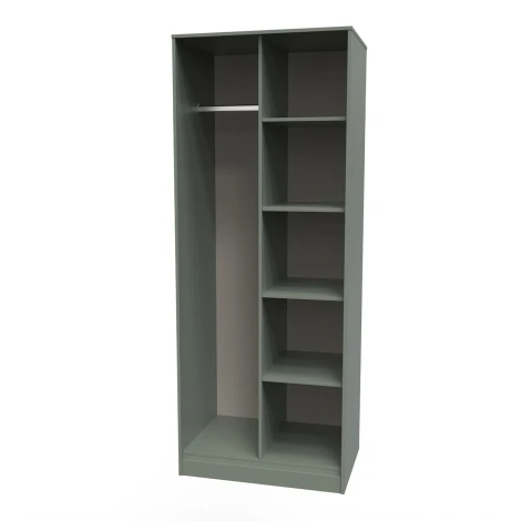 HK084-RG-B - Hong Kong Reed Green Open Shelf Tall Wardrobe