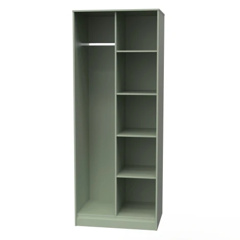 HK084-RG-C - Hong Kong Reed Green Open Shelf Tall Wardrobe