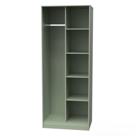 HK084-RG-F - Hong Kong Reed Green Open Shelf Tall Wardrobe