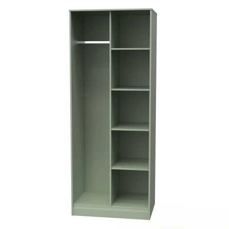 HK084-RG-G - Hong Kong Reed Green Open Shelf Tall Wardrobe