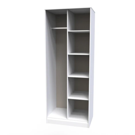 HK084-WM-B - Hong Kong White Matt Open Shelf Tall Wardrobe