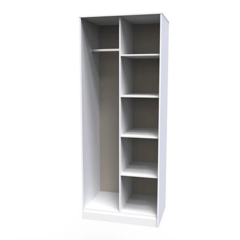 HK084-WM-G - Hong Kong White Matt Open Shelf Tall Wardrobe