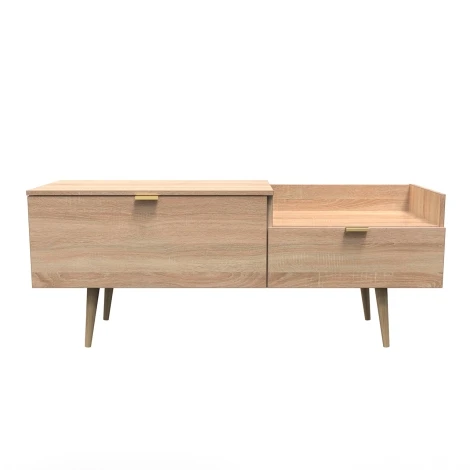 HK248-BO-A - Hong Kong - Bardolino Oak - TV Console Unit - Natural Wood Leg
