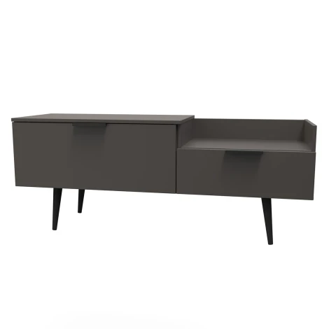 HK248-GB-B - Hong Kong - Graphite - TV Console Unit - Black Wooden Legs