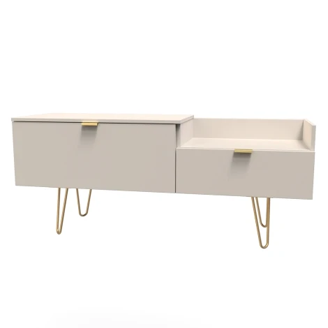 HK248-KM-F - Hong Kong - Kashmir Matt - TV Console Unit - Gold Hairpin Legs