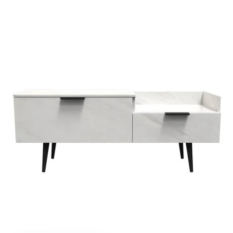 HK248-MB-B - Hong Kong - Marble - TV Console Unit - Black Wooden Legs