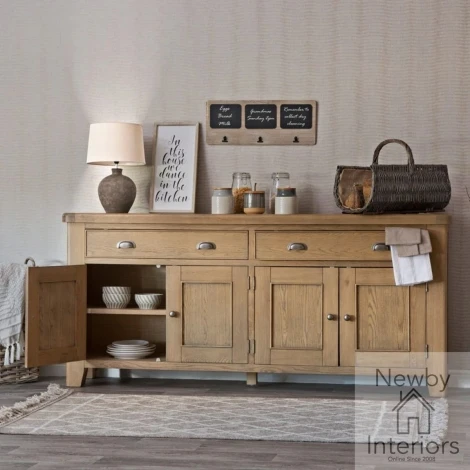 Smoked Oak Sideboard - 4 Door 2 Drawer (HO-4DS)