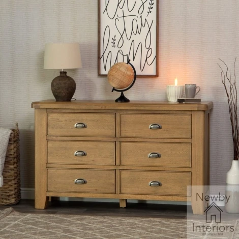 Hoxley Smoked Oak - 6 Drawer Chest (HO-6DC)