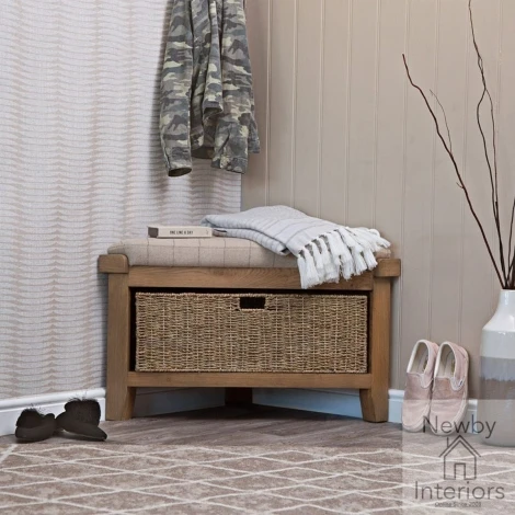 Hoxley Smoked Oak - Corner Hall Bench (HO-CHB)