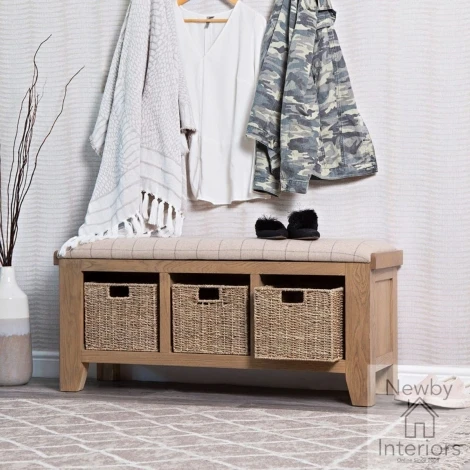 Hoxley Smoked Oak Hall Bench (HOHB)
