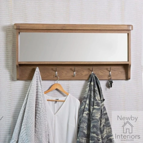 Hoxley Smoked Oak - Hall Bench Mirror Top (HO-HBT)