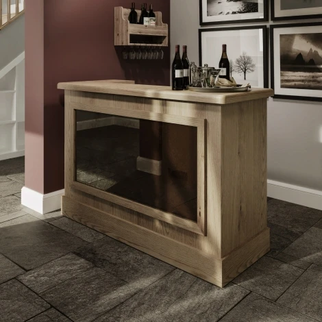 Hoxley Smoked Oak Drinks Bar - Home Pub (HO-BAR)