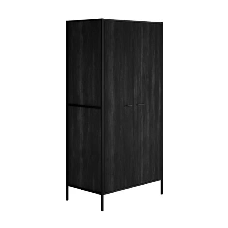HOXTONBLAROBE* - Hoxton Black 2 Door Wardrobe 