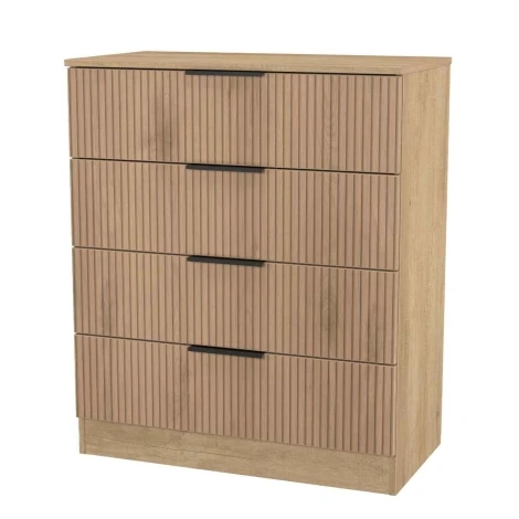 JAV011-SE-NB - Java - Chest of 4 Drawers - Slatted Effect Front and Nebraska Base