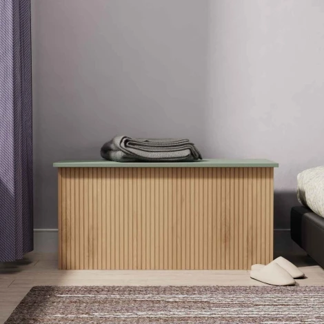 JAV035-SE-RG - Java - Blanket Box - Slatted Effect Front and Reed Green Base