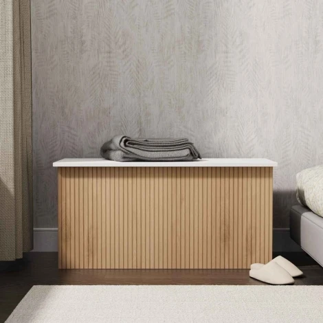 JAV035-SE-WM - Java - Blanket Box - Slatted Effect Front and White Matt Base