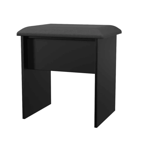 JAV040-SE-BM - Java - Dressing Table Stool / Vainty Stool - Black Matt Base