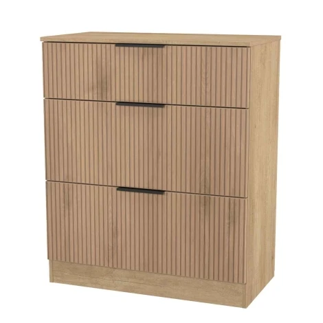 JAV049-SE-NB - Java - 3 Drawer Deep Chest - Slatted Effect Front and Nebraska Base