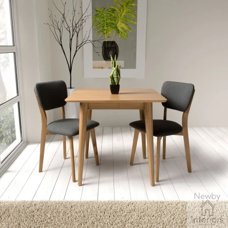 JEN-080 - Jenson Oak Top .8m Small Square Dining Table with Wooden Legs