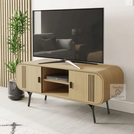 Jual Milano 2 Door Curved Oak TV Stand