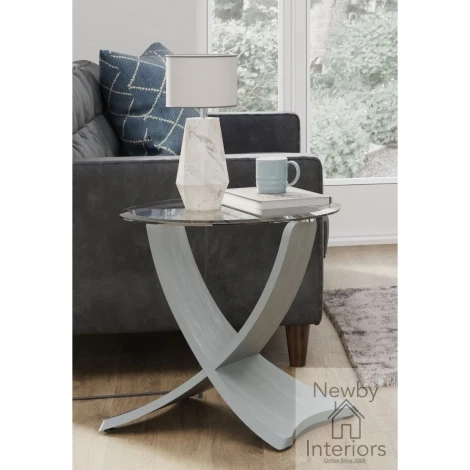 Jual Siena Curve Grey Lamp Table