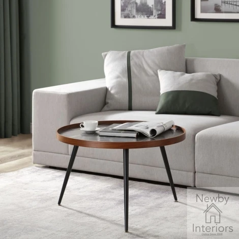 Jual Siena Coffee Table Walnut & Black Marble