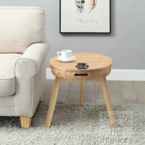 JF710 SMART LAMP TABLE OAK - Jual San Francisco Charging Lamp Table with Speaker